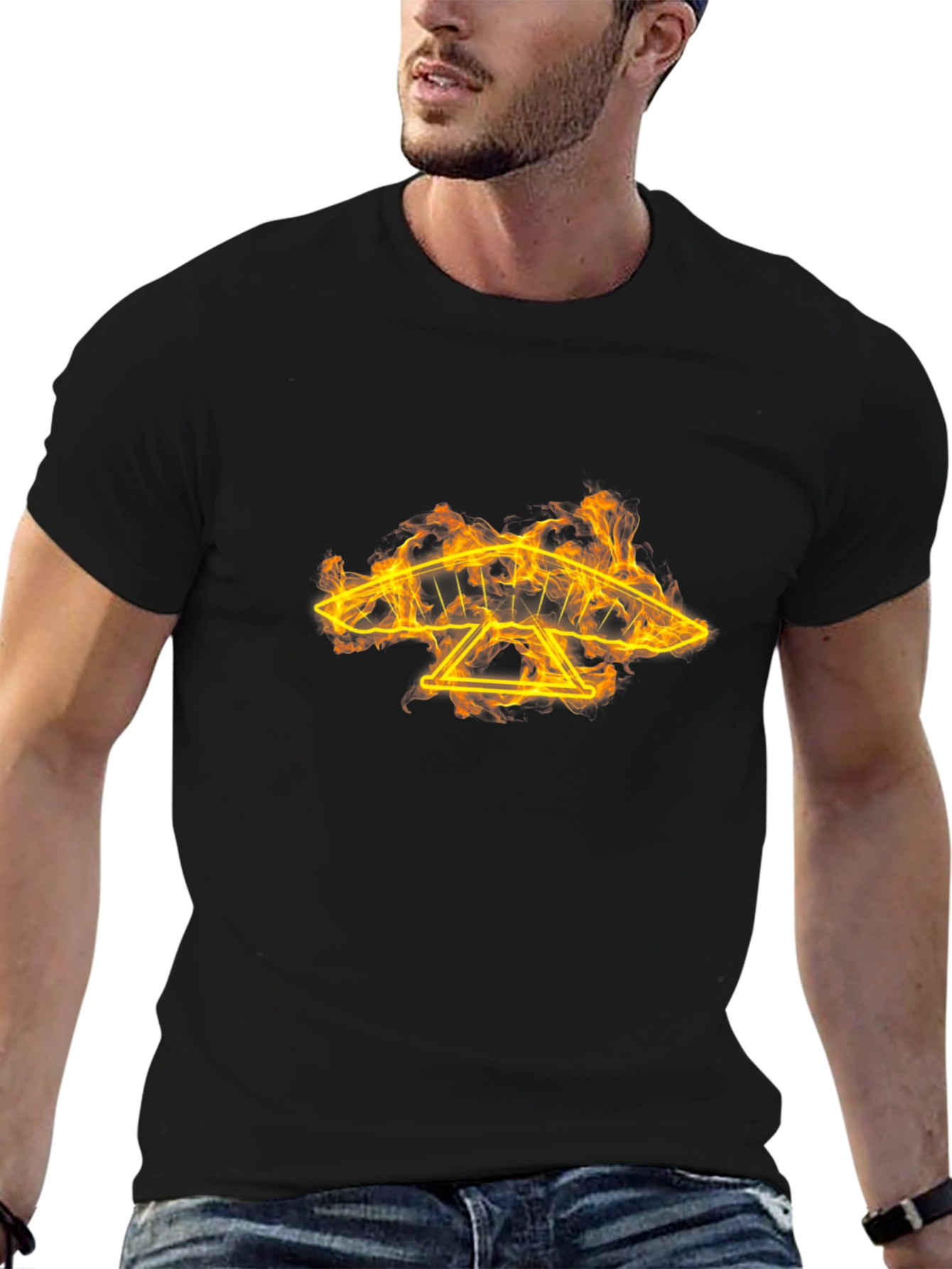 Fiery Hang Glider Graphic Tee - Black