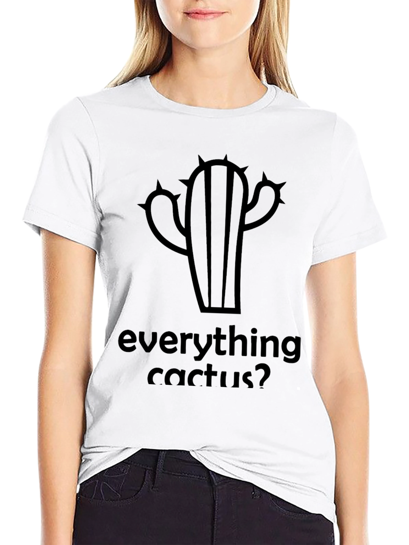 Everything Cactus? Mens Black Graphic Tee