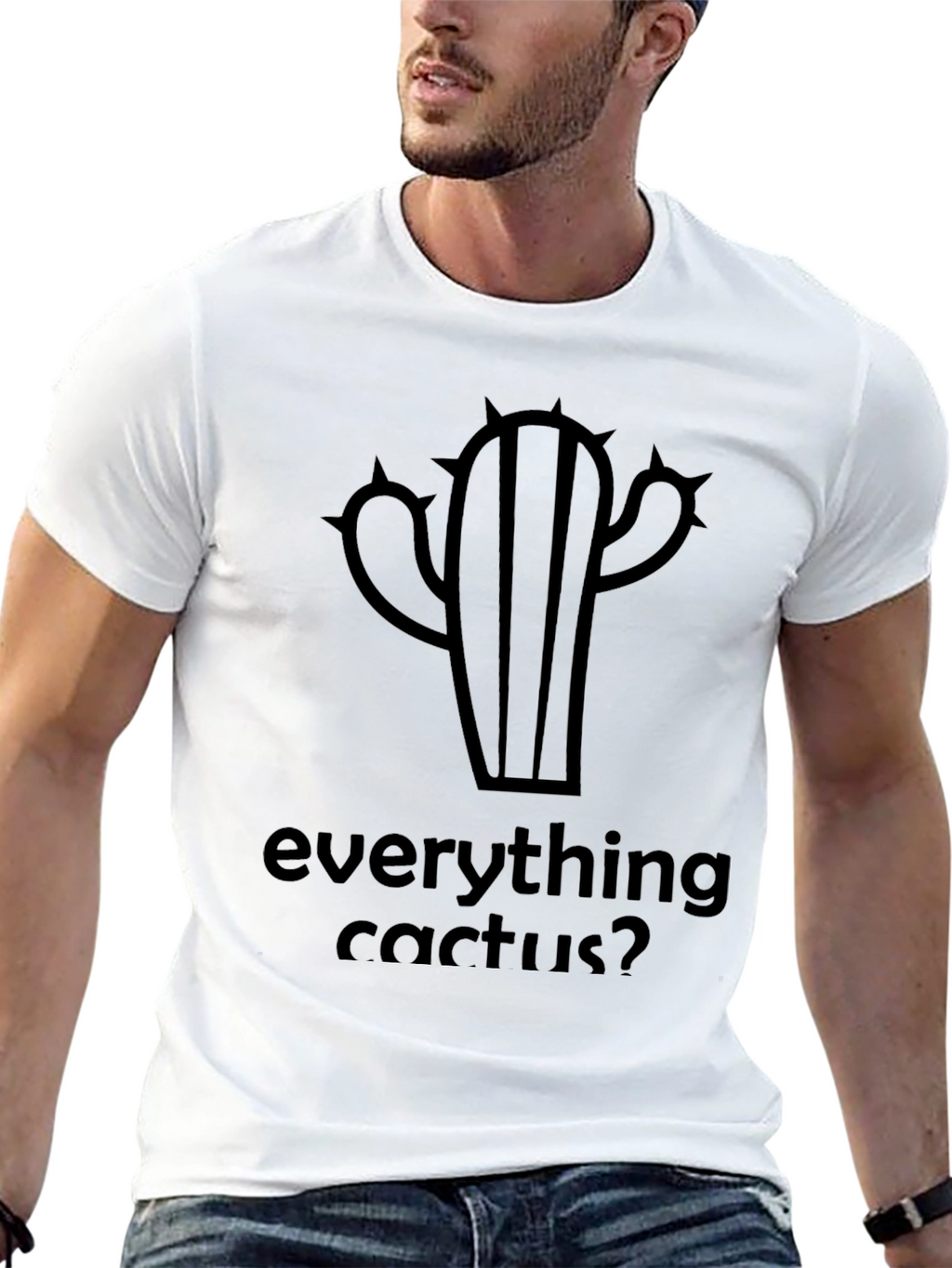 Everything Cactus? Mens Black Graphic Tee