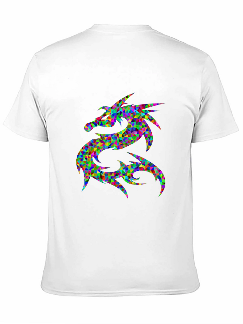 Geometric Dragon Graphic Tee - Black