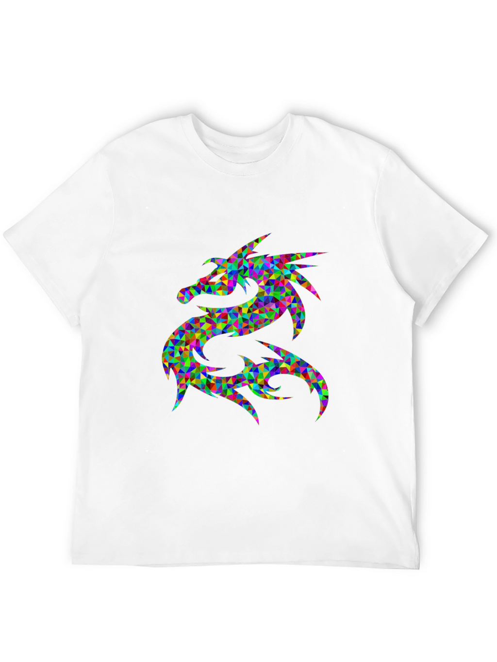 Geometric Dragon Graphic Tee - Black