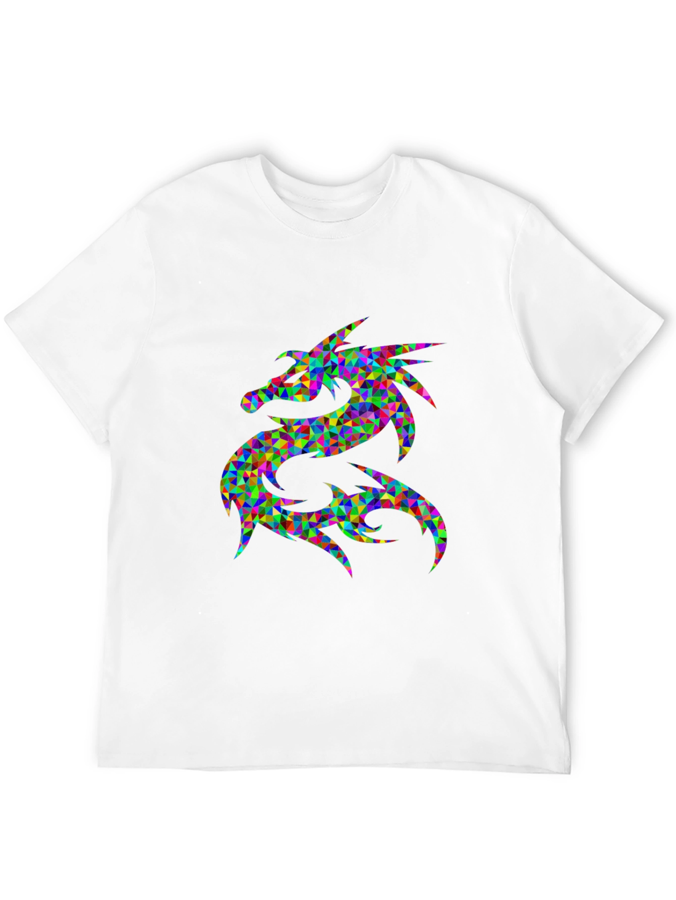 Geometric Dragon Graphic Tee - Black