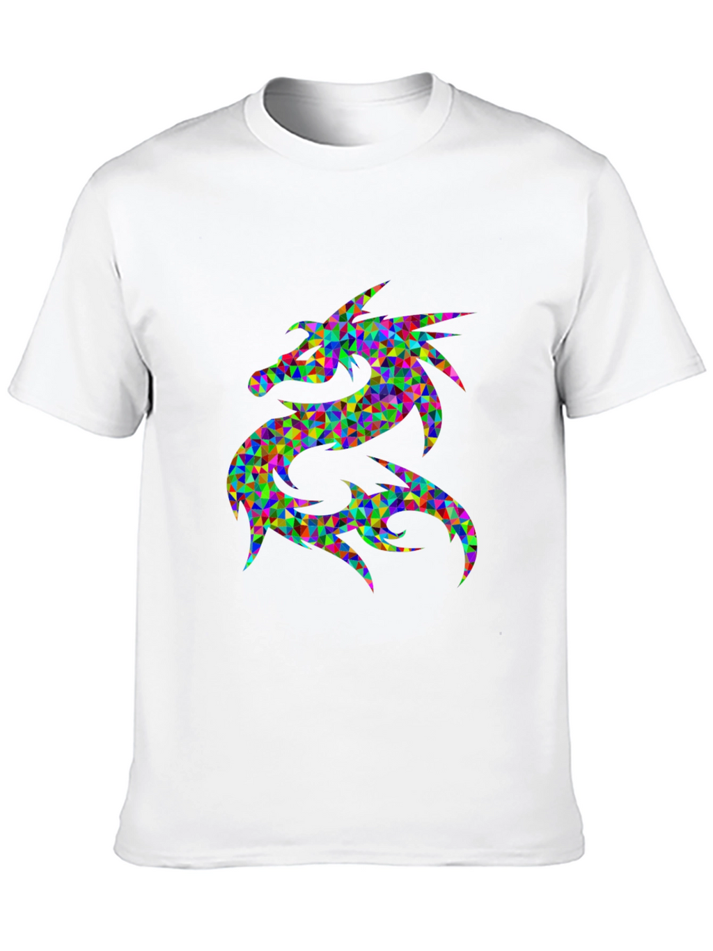 Geometric Dragon Graphic Tee - Black