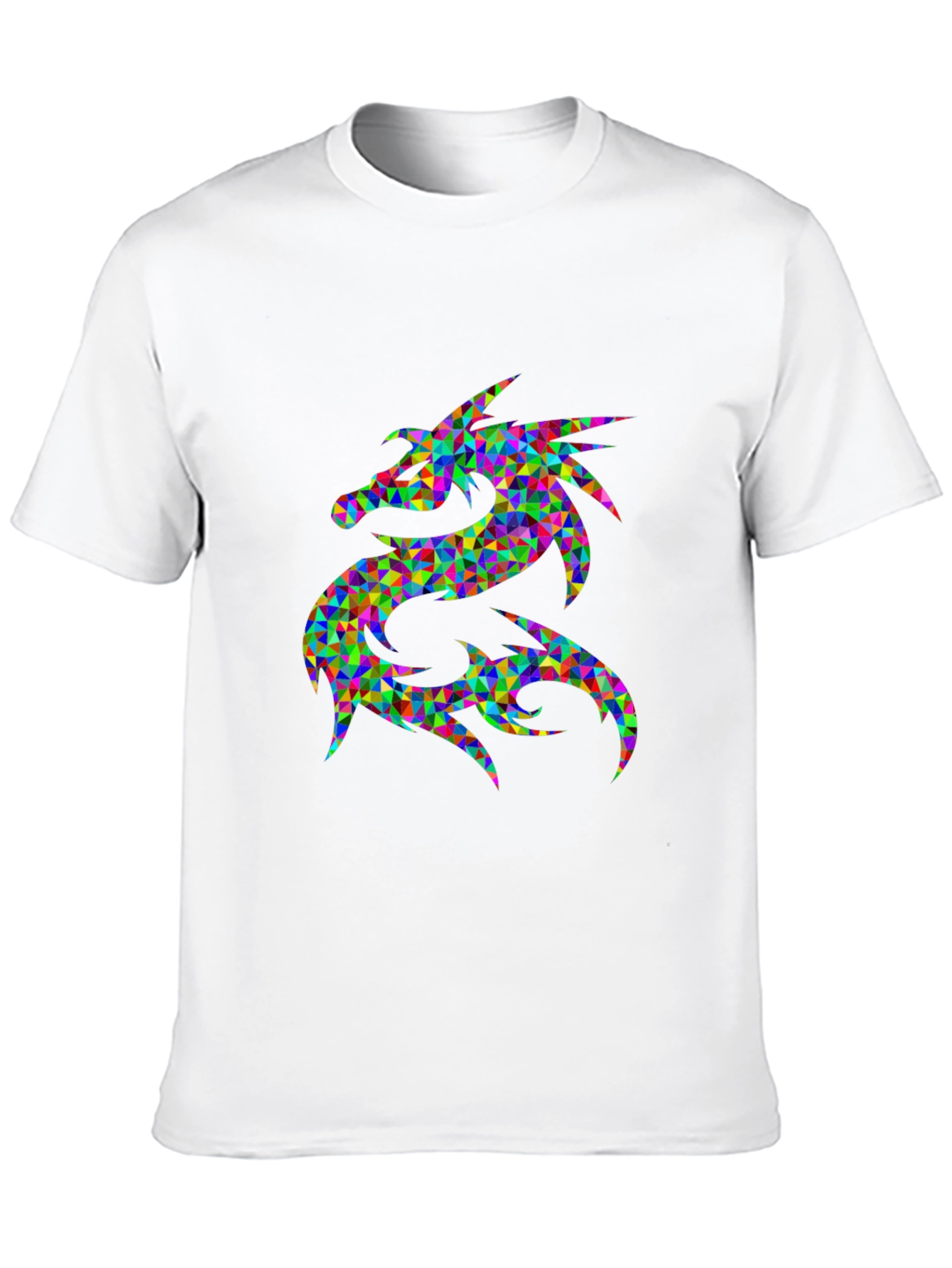 Geometric Dragon Graphic Tee - Black
