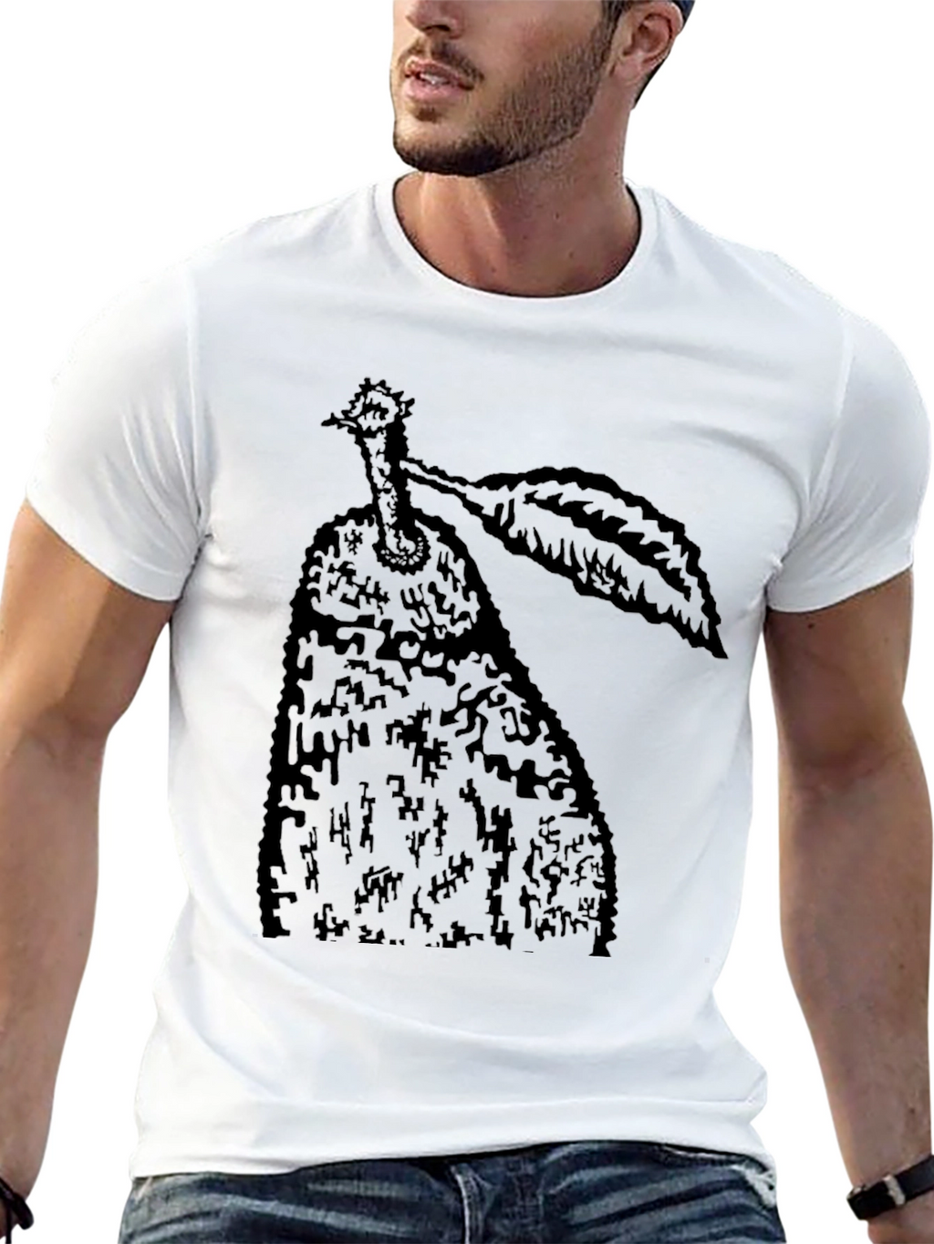 Black Pear Graphic Tee - Unique Fruit Design