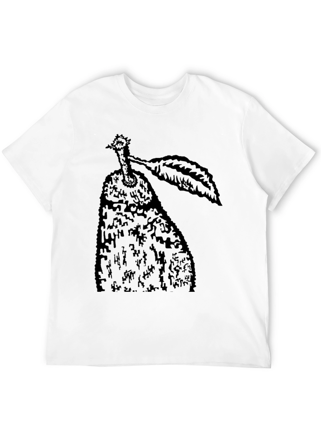 Black Pear Graphic Tee - Unique Fruit Design