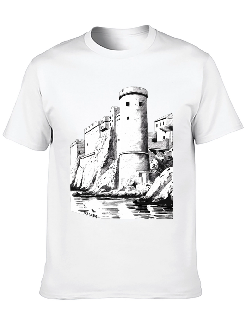Castle Graphic Black T-Shirt | Unique Design Tee