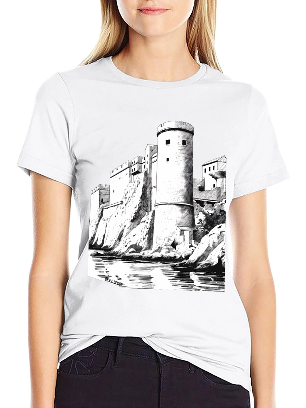 Castle Graphic Black T-Shirt | Unique Design Tee