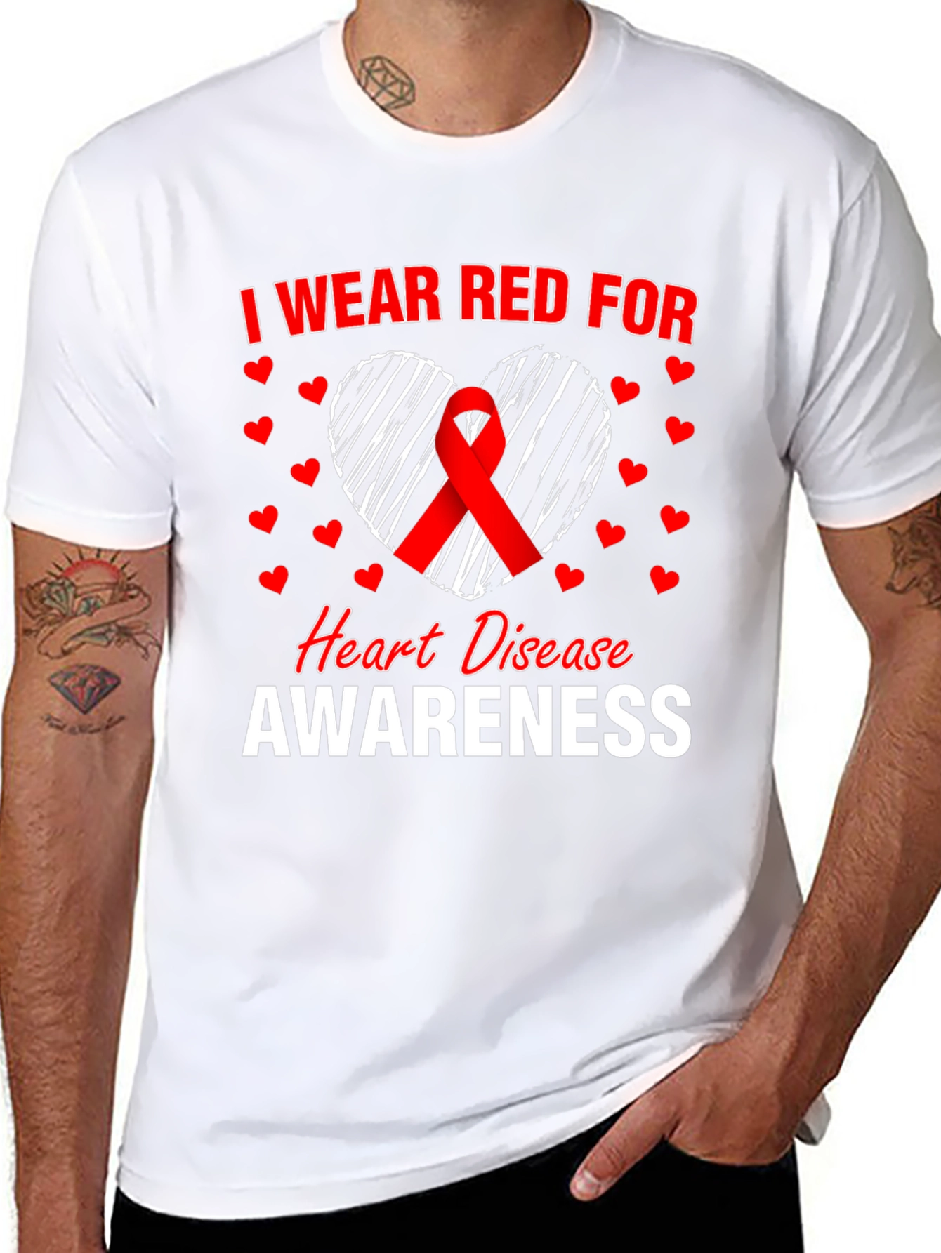 I Wear Red For Heart Disease Awareness T-Shirt