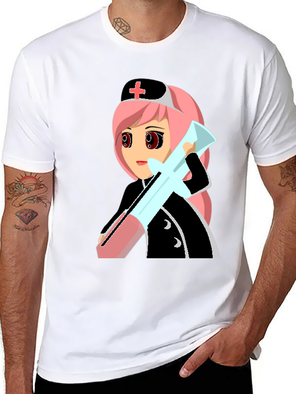 Anime Nurse Graphic T-Shirt - Unique Manga Design