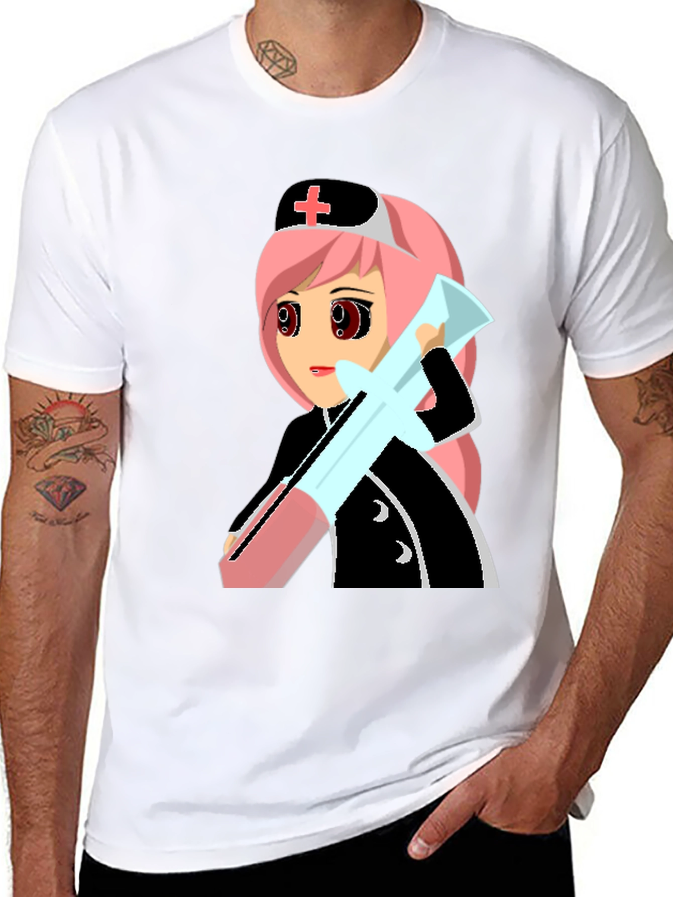 Anime Nurse Graphic T-Shirt - Unique Manga Design