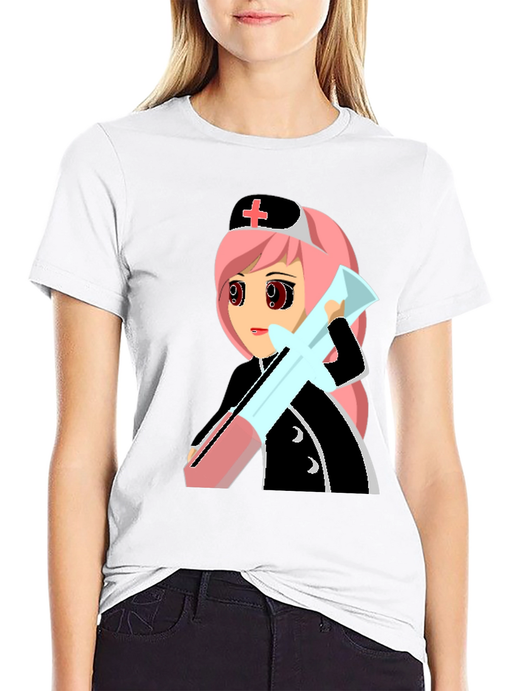 Anime Nurse Graphic T-Shirt - Unique Manga Design