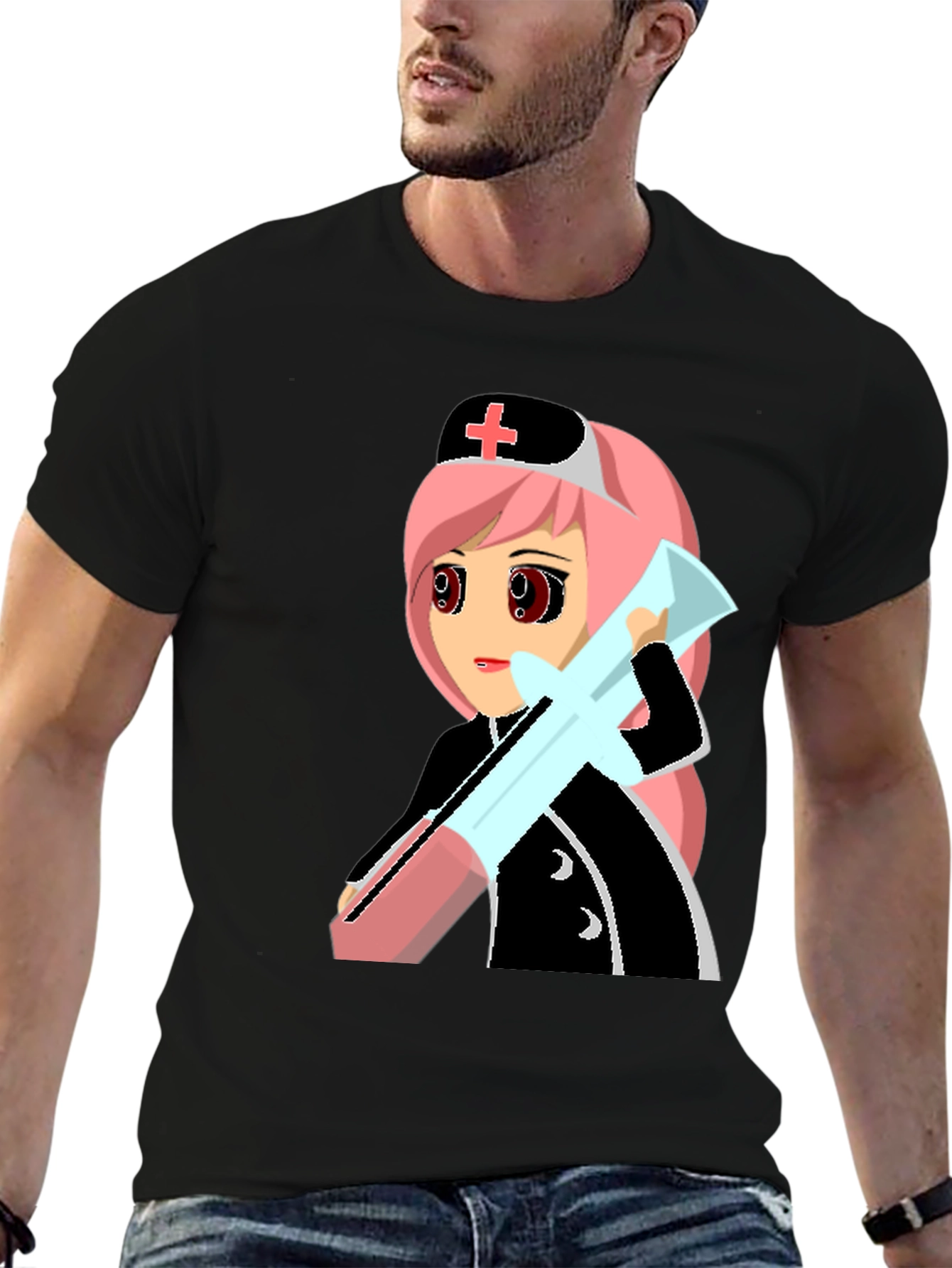 Anime Nurse Graphic T-Shirt - Unique Manga Design