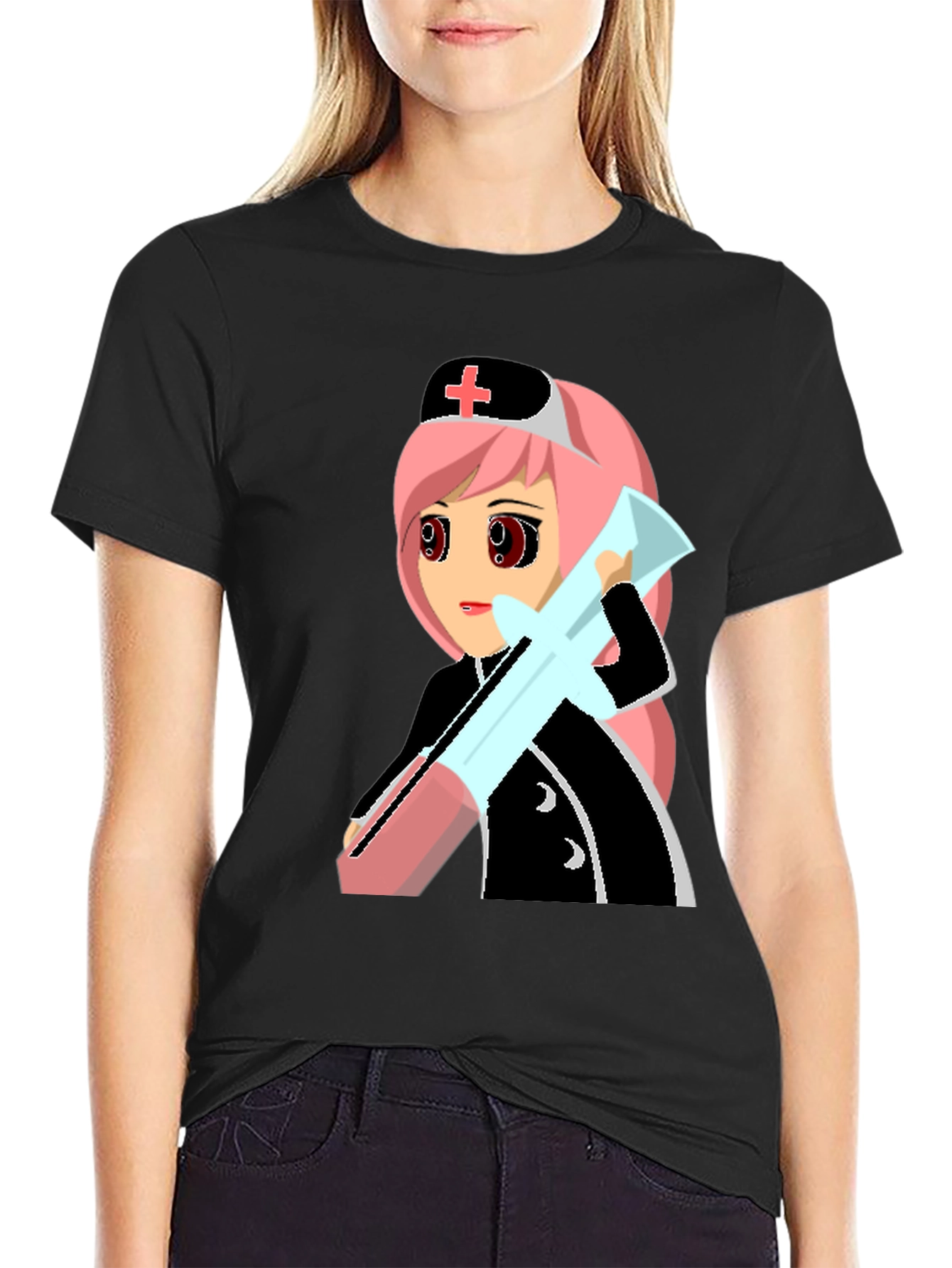 Anime Nurse Graphic T-Shirt - Unique Manga Design