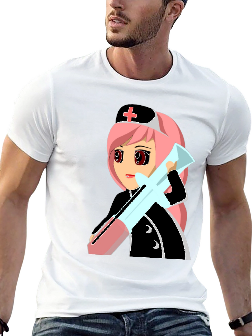 Anime Nurse Graphic T-Shirt - Unique Manga Design