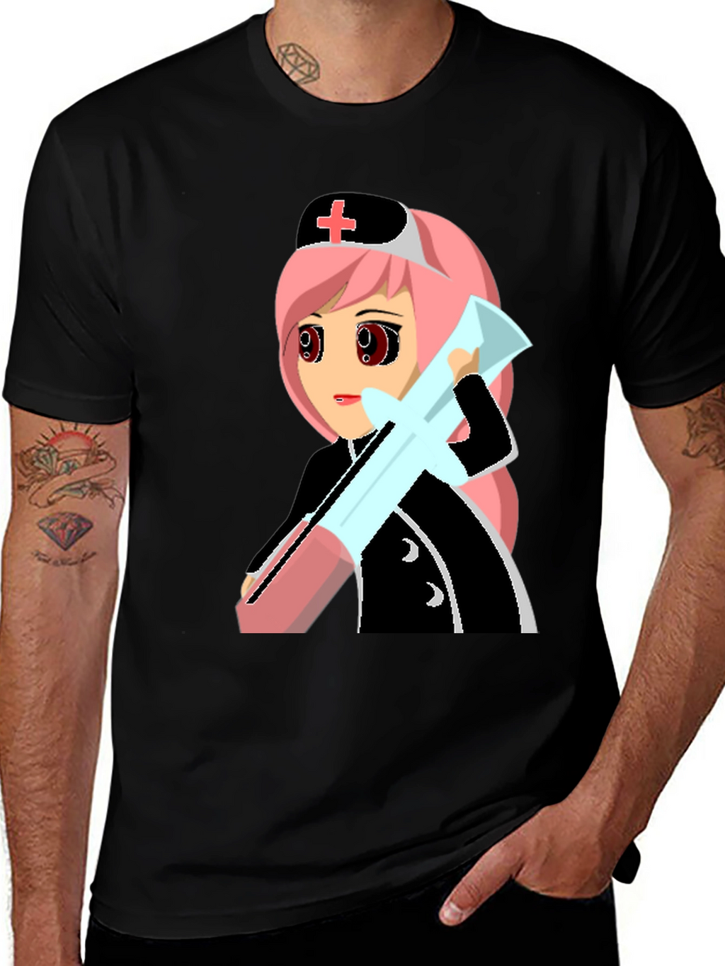 Anime Nurse Graphic T-Shirt - Unique Manga Design