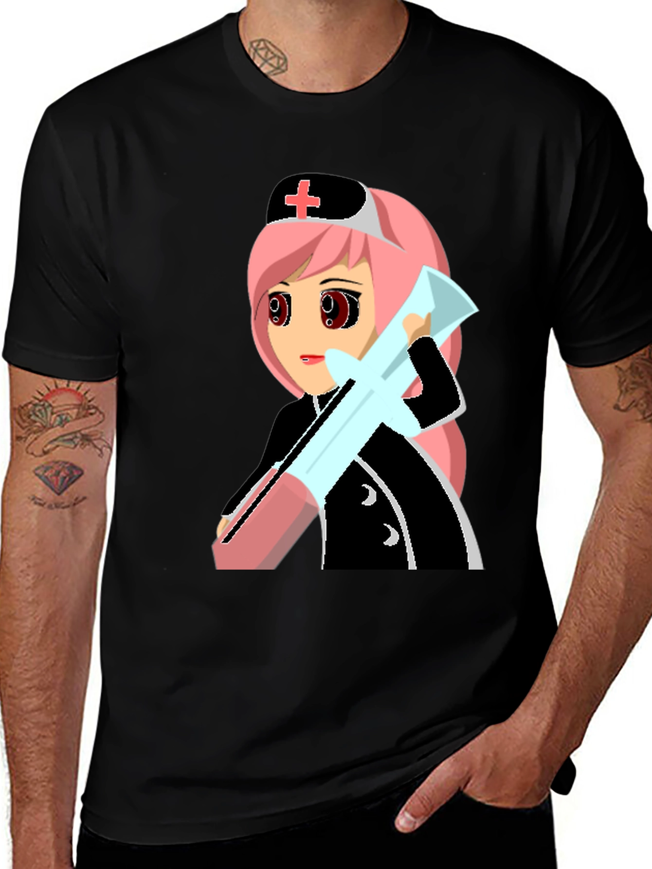 Anime Nurse Graphic T-Shirt - Unique Manga Design
