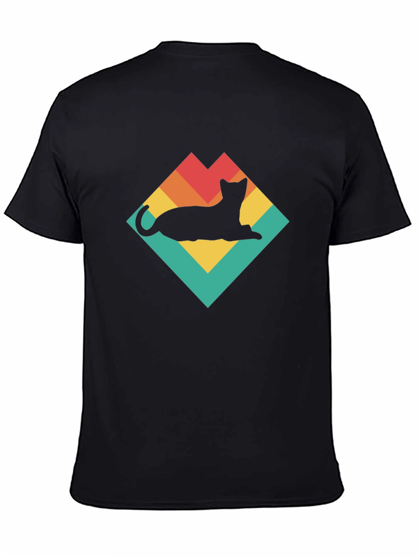 Retro Cat Silhouette T-Shirt - Vintage Style Tee