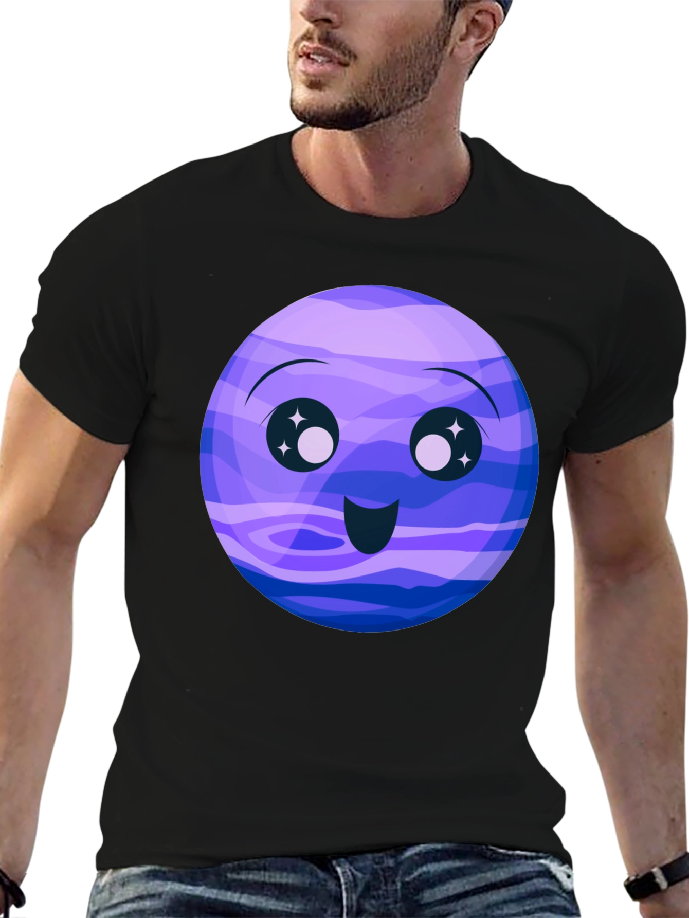 Cute Neptune Cartoon Graphic T-Shirt