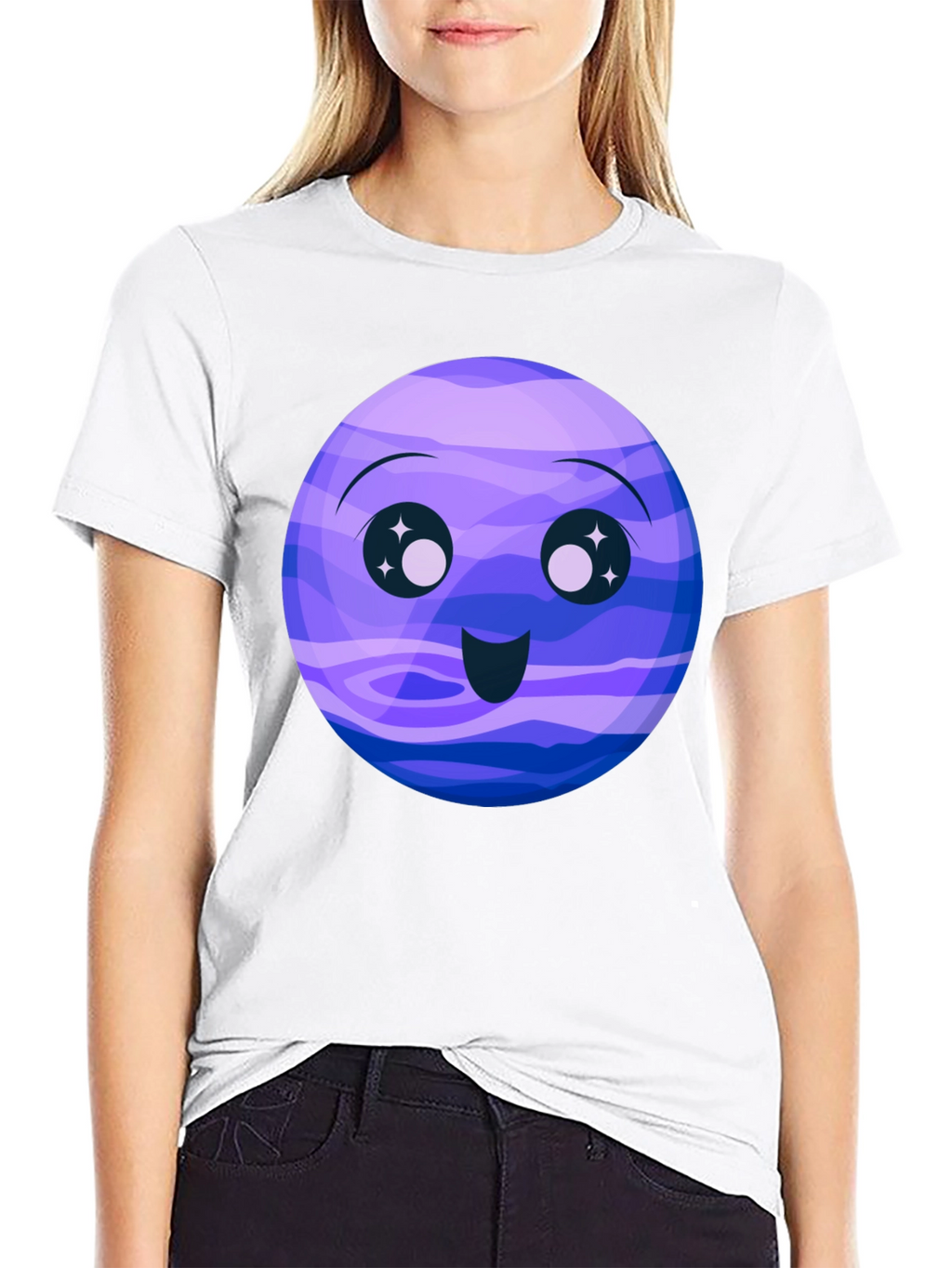 Cute Neptune Cartoon Graphic T-Shirt