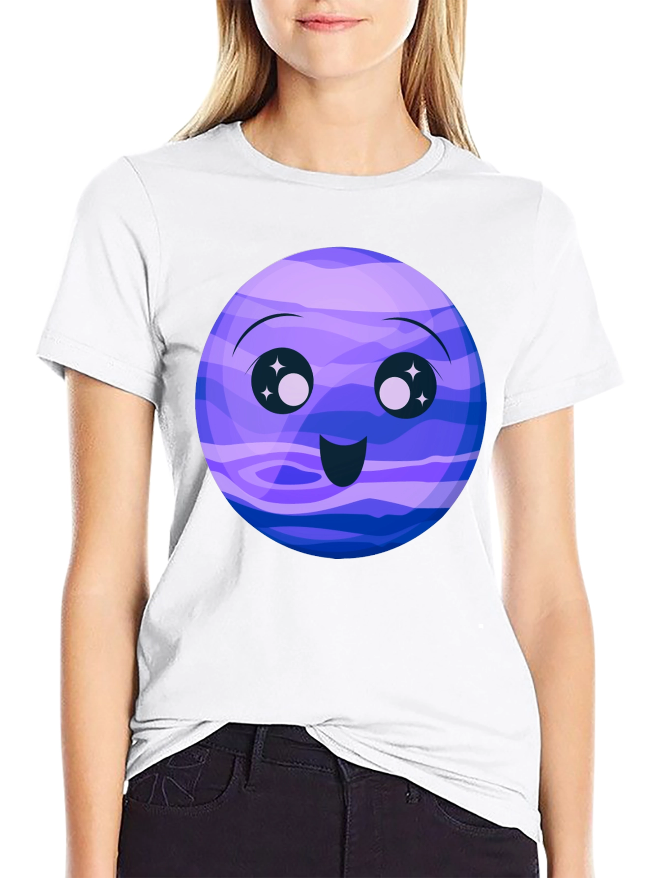 Cute Neptune Cartoon Graphic T-Shirt