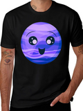Cute Neptune Cartoon Graphic T-Shirt
