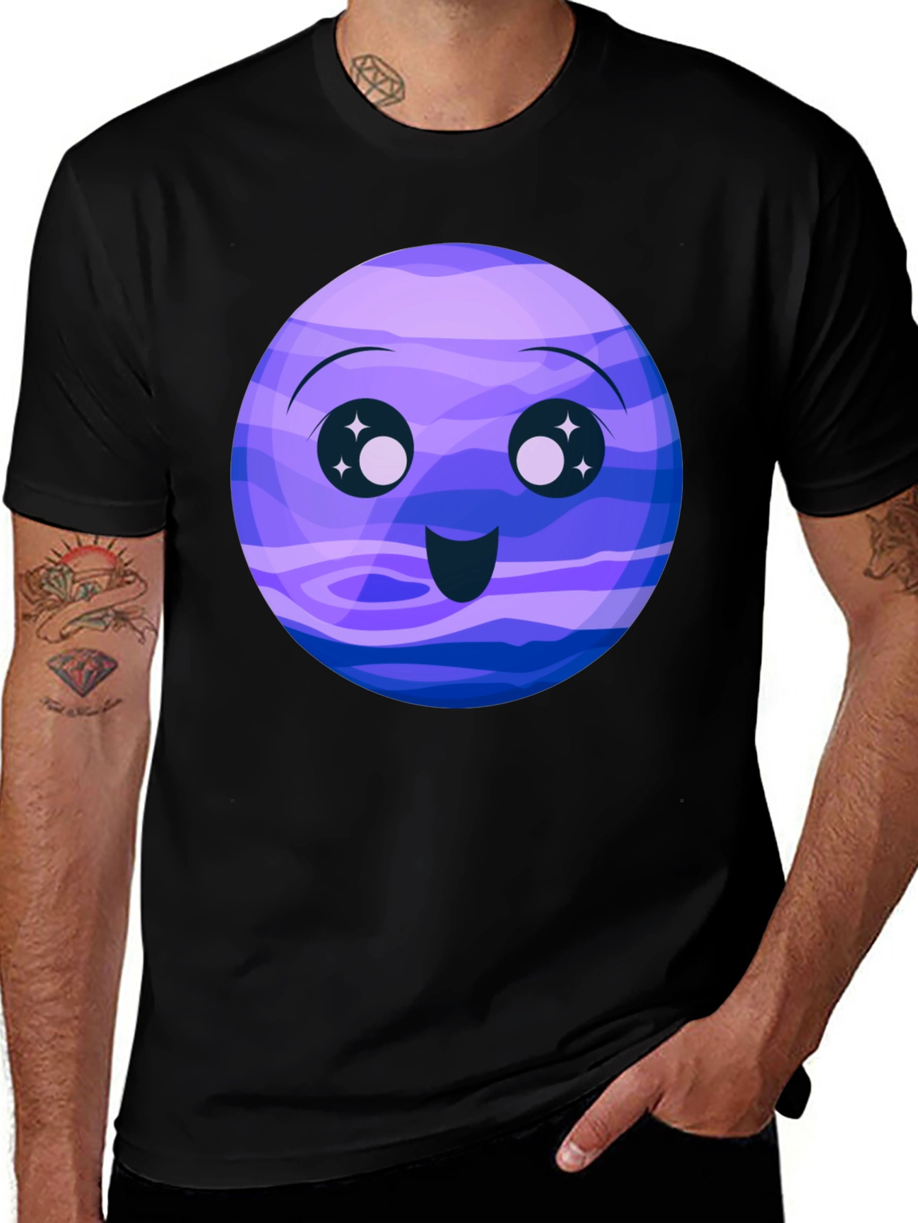 Cute Neptune Cartoon Graphic T-Shirt