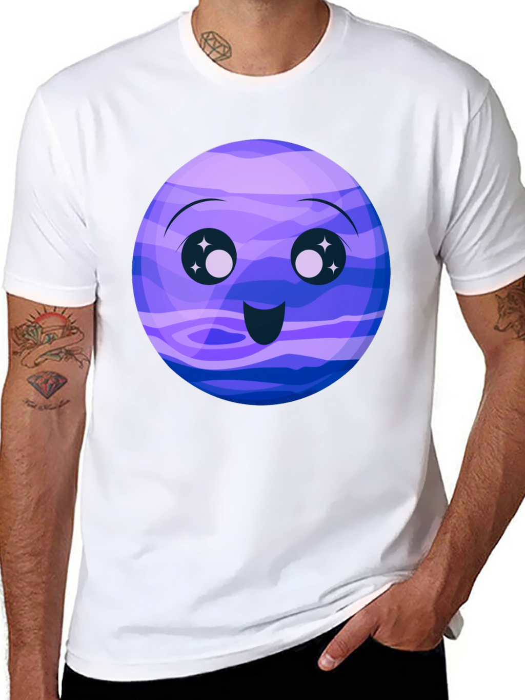 Cute Neptune Cartoon Graphic T-Shirt