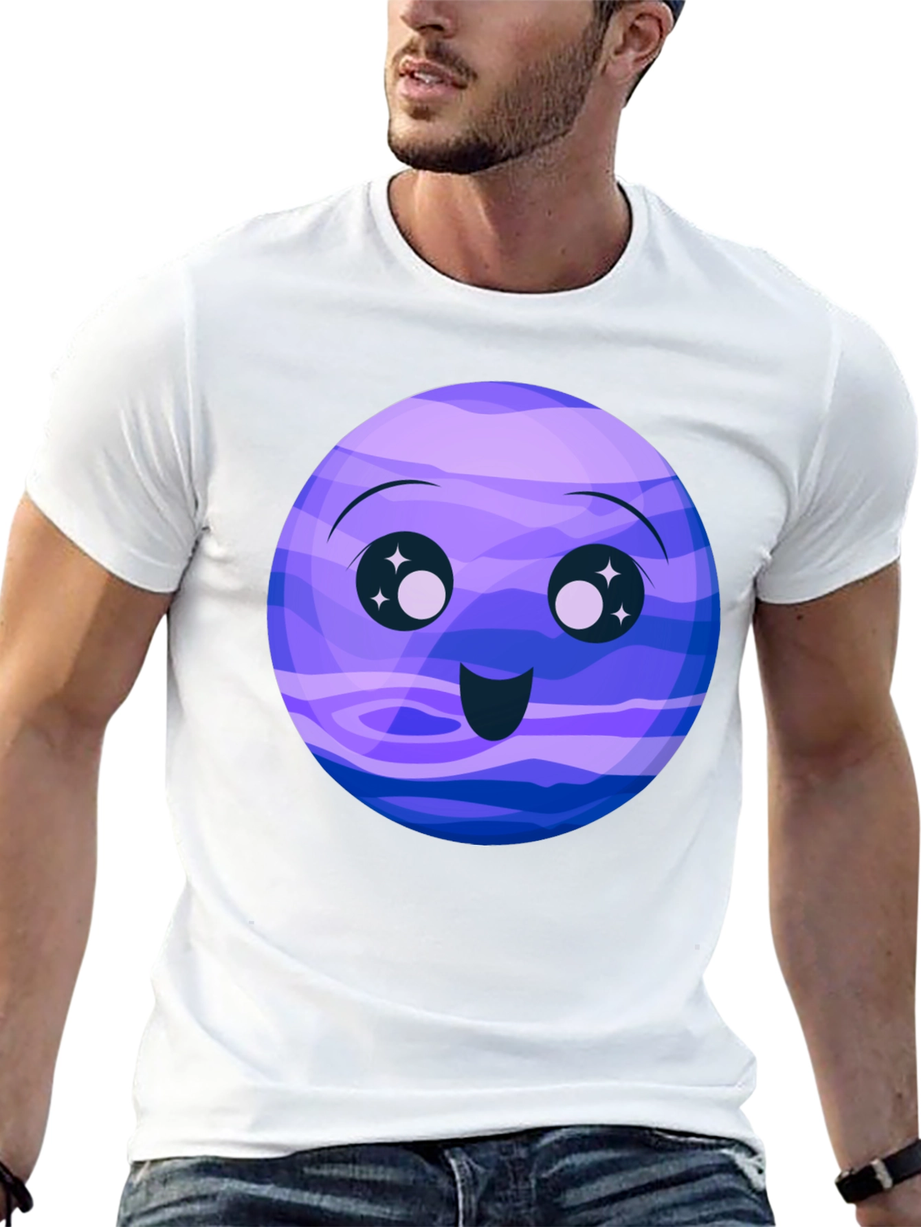 Cute Neptune Cartoon Graphic T-Shirt