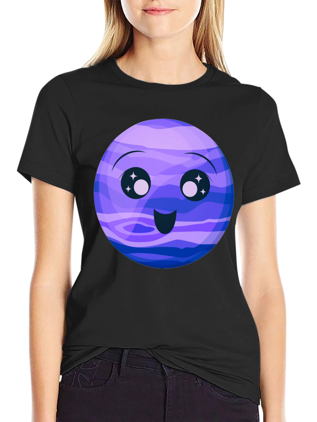Cute Neptune Cartoon Graphic T-Shirt