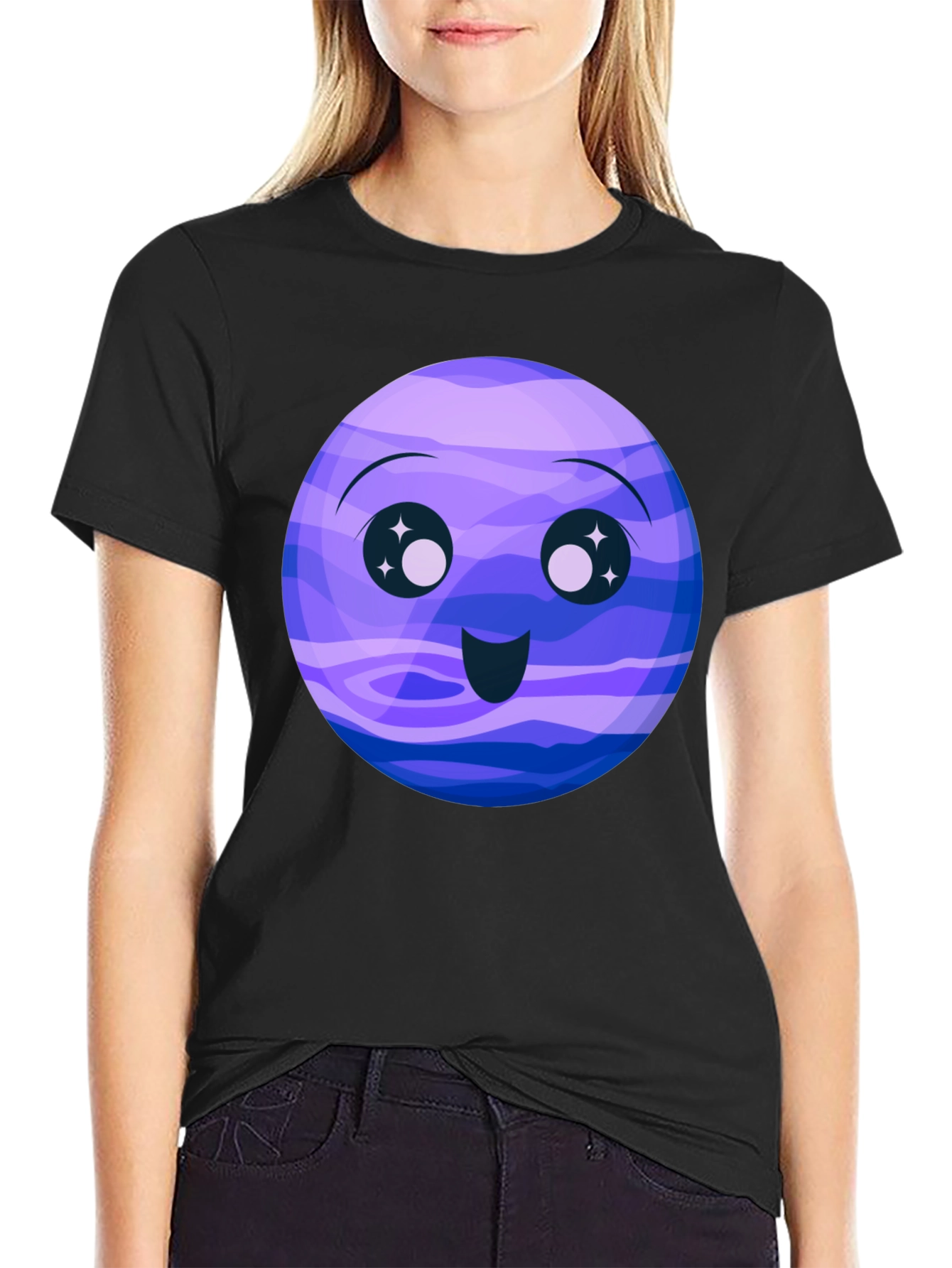 Cute Neptune Cartoon Graphic T-Shirt