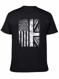 USA & UK Flag Graphic Print Tee