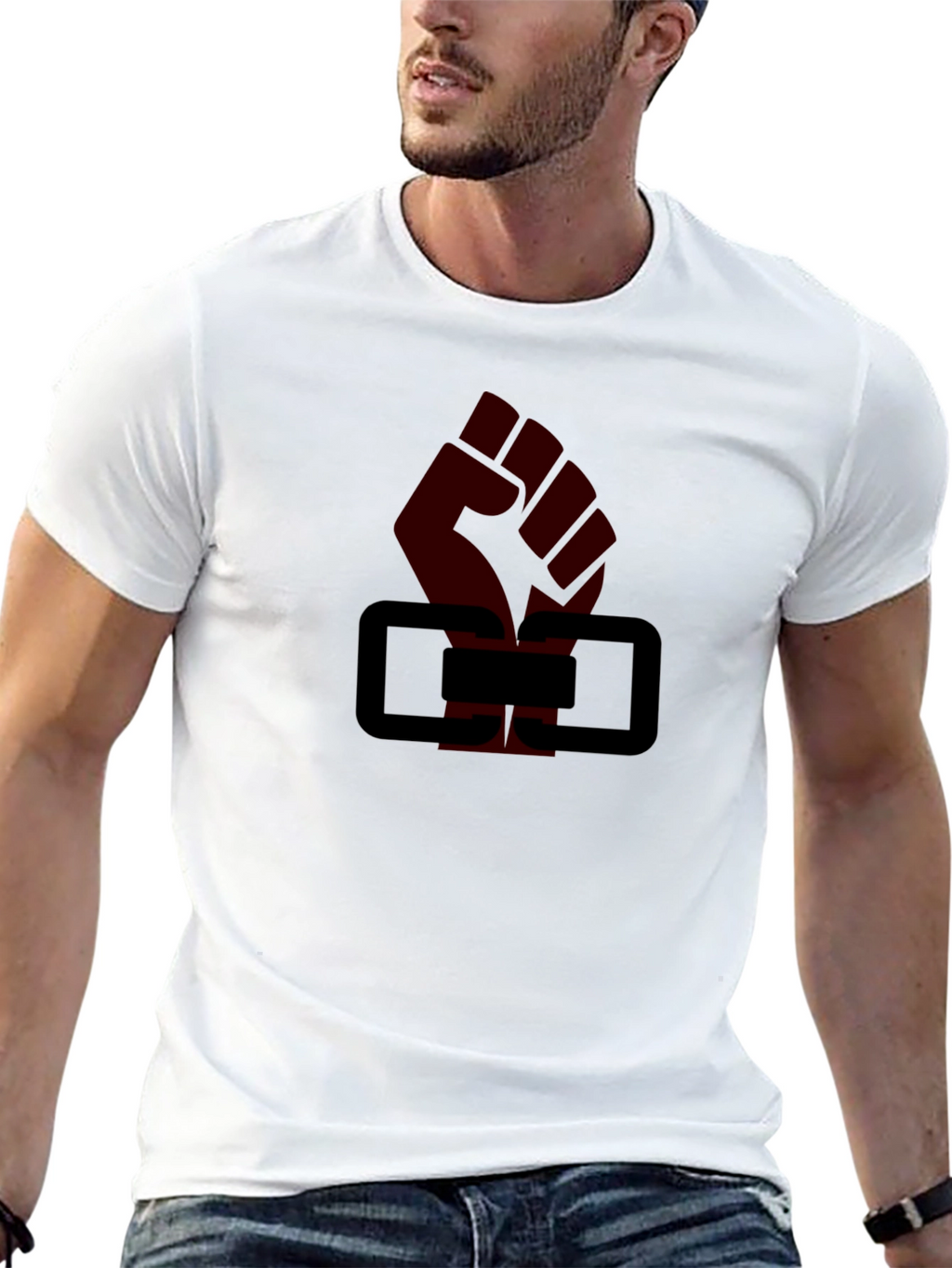 Black Fist & Blocks Graphic T-Shirt