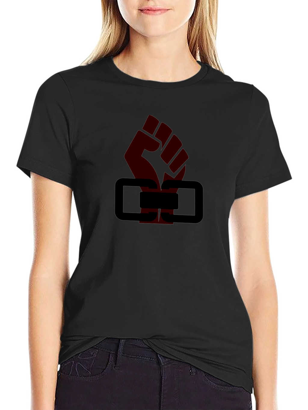 Black Fist & Blocks Graphic T-Shirt