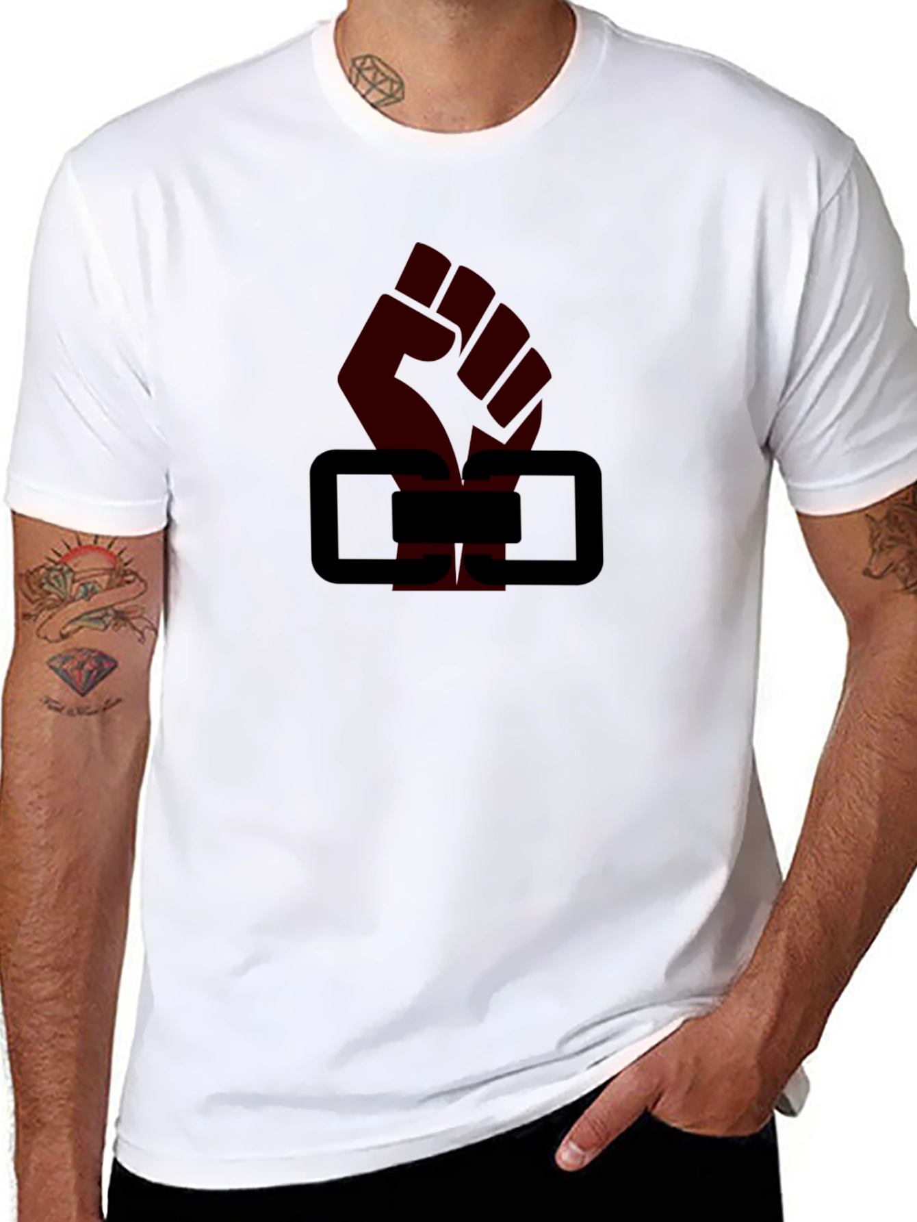 Black Fist & Blocks Graphic T-Shirt