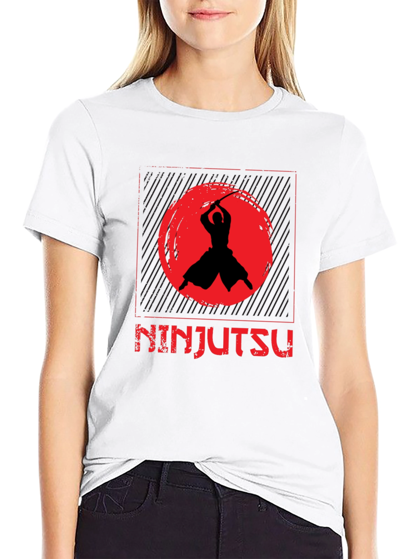 Ninjutsu Black T-Shirt - Samurai Warrior Design
