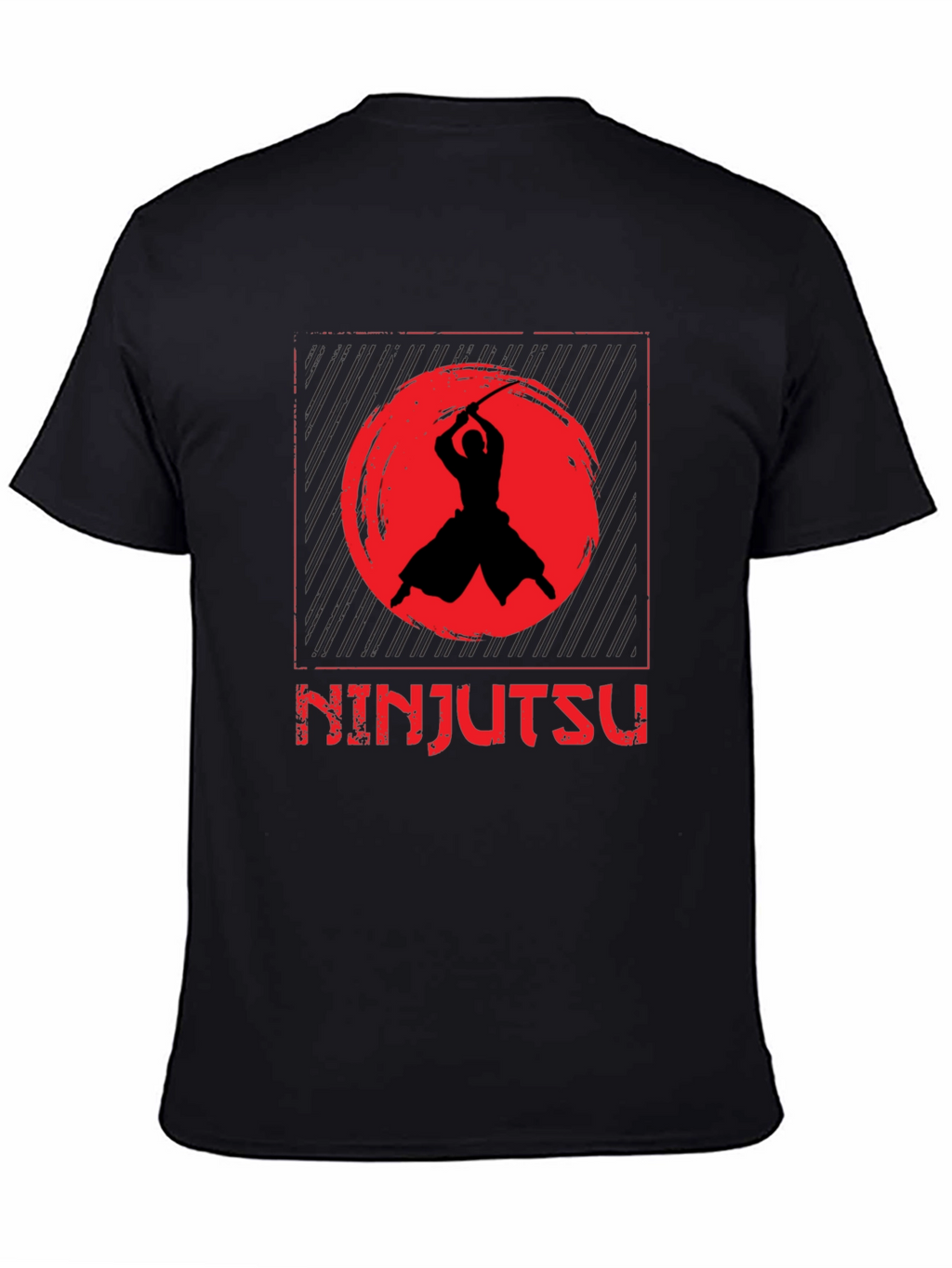 Ninjutsu Black T-Shirt - Samurai Warrior Design