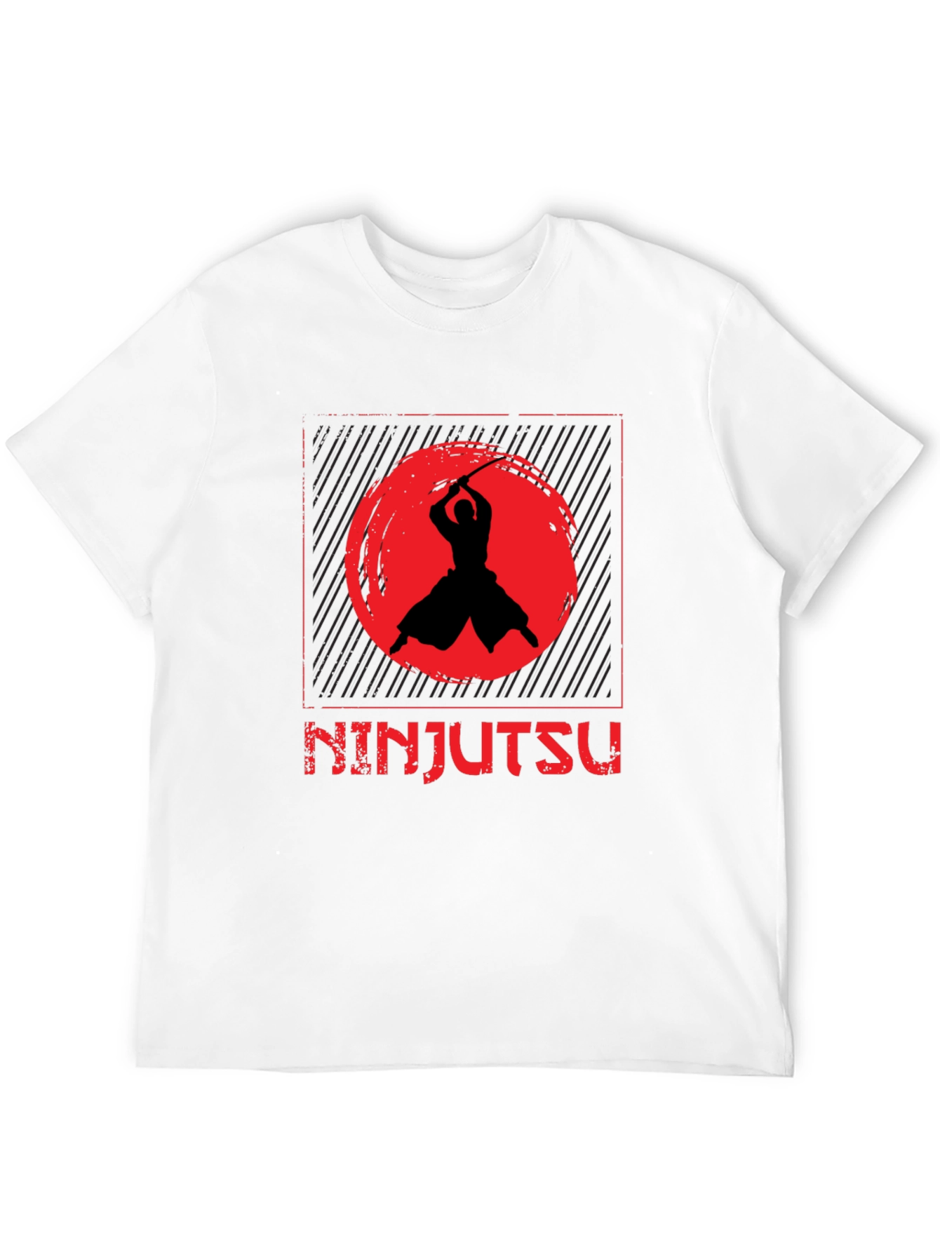 Ninjutsu Black T-Shirt - Samurai Warrior Design