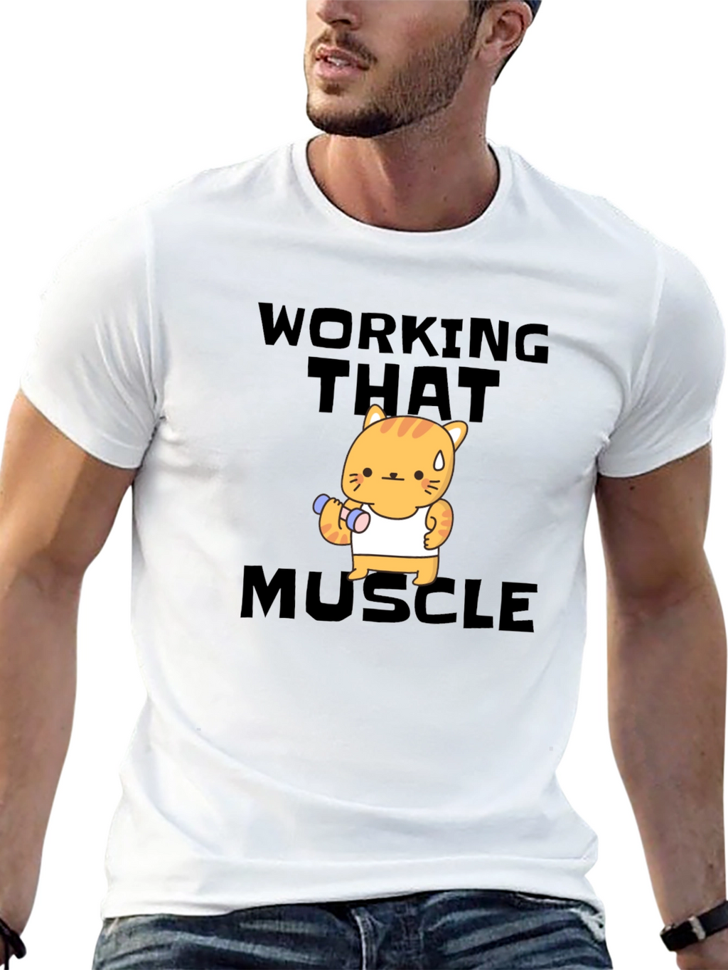 Workout Cat T-Shirt - Muscle Power!