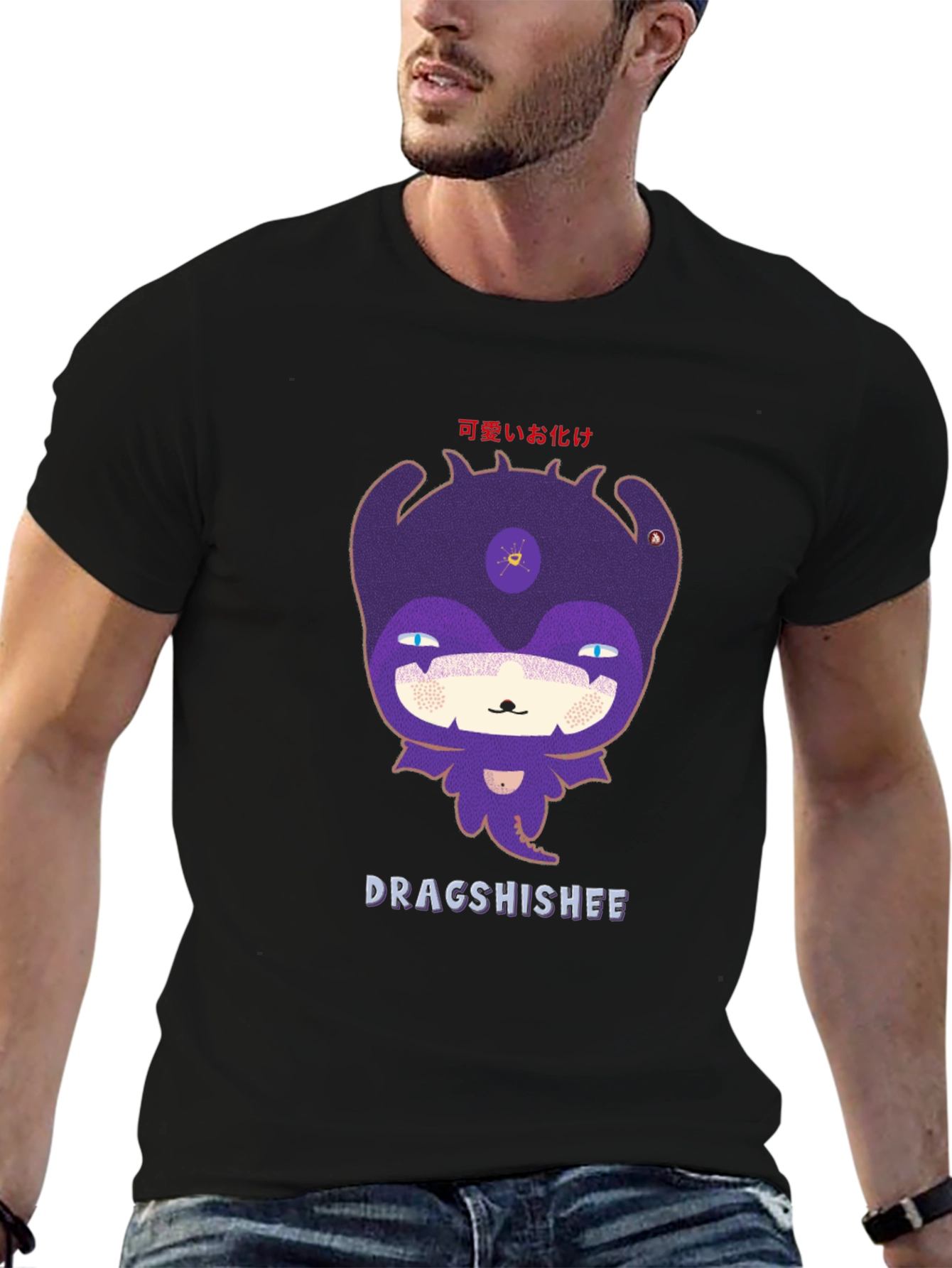 Dragshishee Graphic Tee - Black Cotton Blend