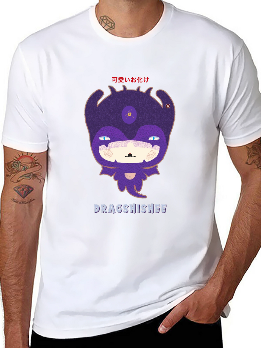 Dragshishee Graphic Tee - Black Cotton Blend