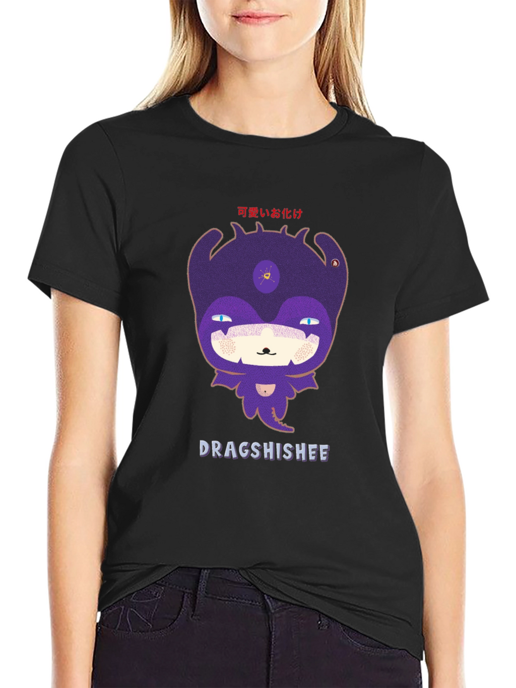 Dragshishee Graphic Tee - Black Cotton Blend