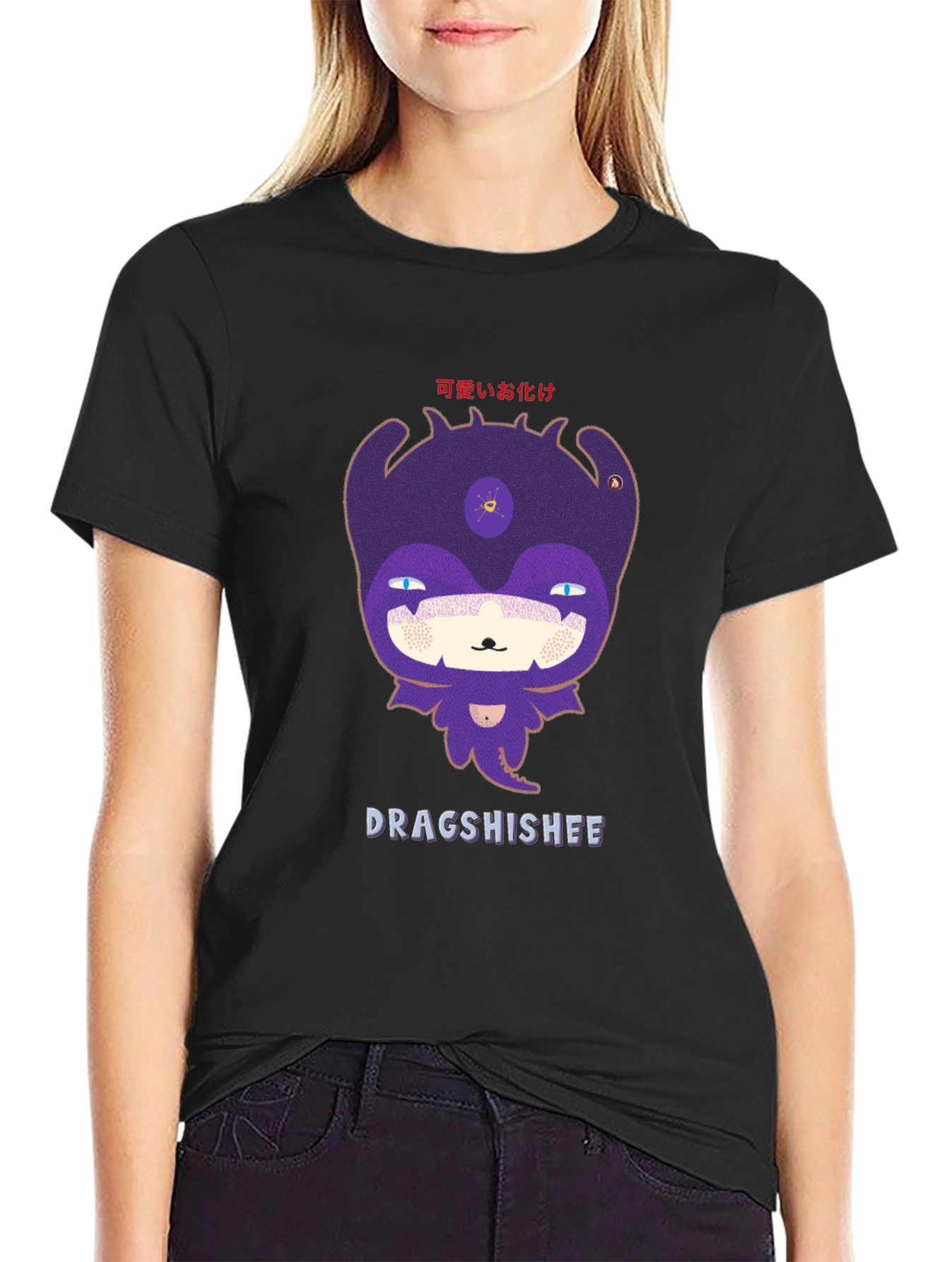 Dragshishee Graphic Tee - Black Cotton Blend