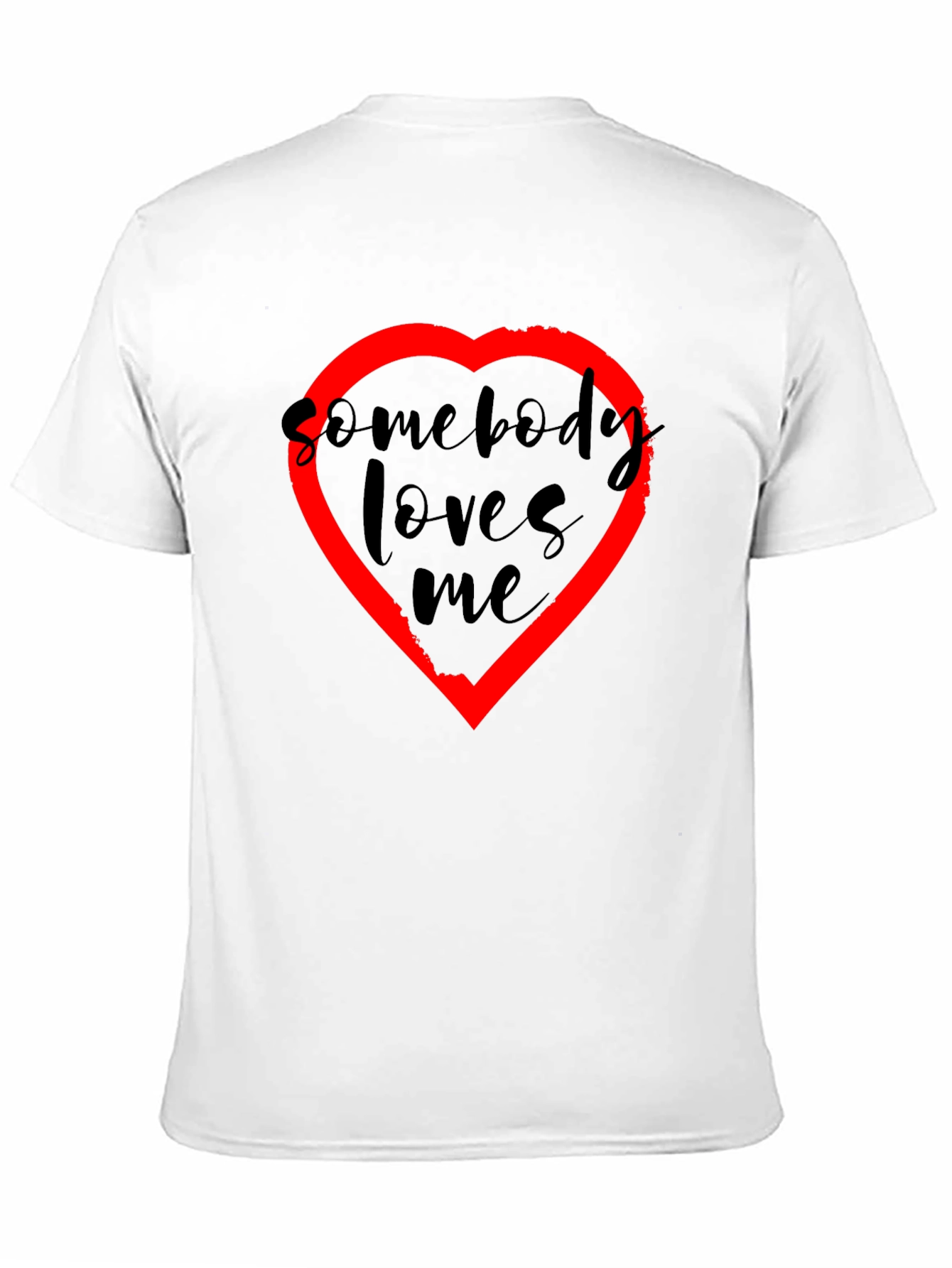 Somebody Loves Me T-Shirt - Black with Red Heart