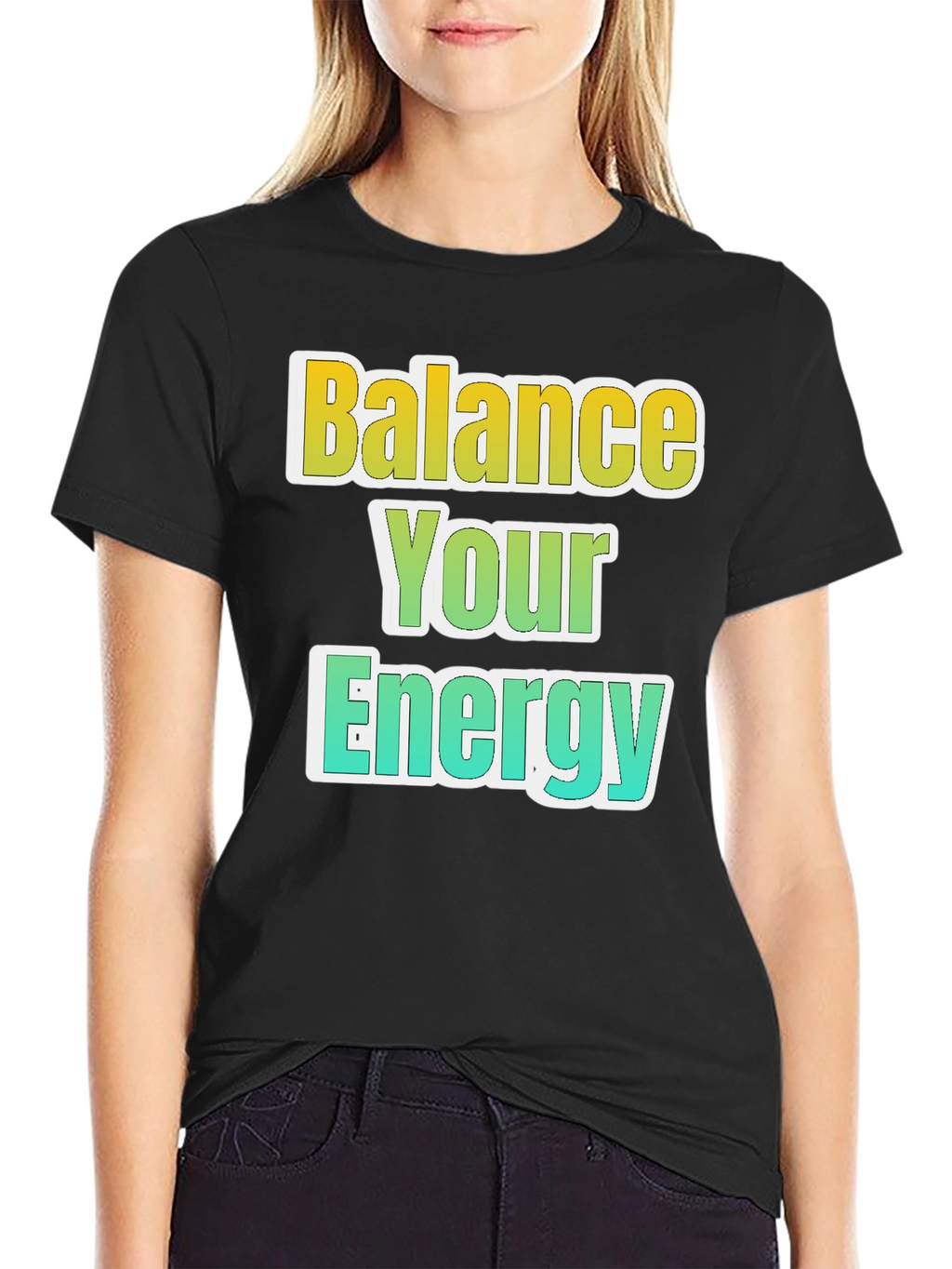 Balance Your Energy Black Graphic Tee