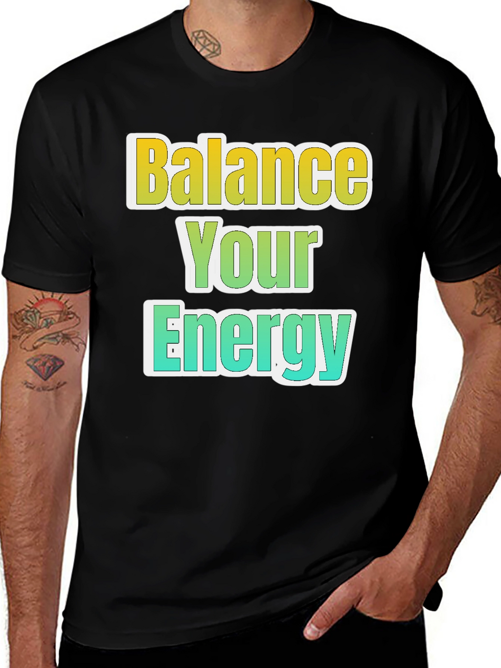 Balance Your Energy Black Graphic Tee