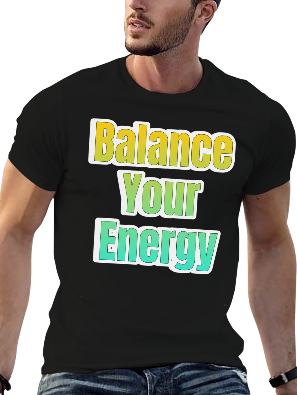 Balance Your Energy Black Graphic Tee