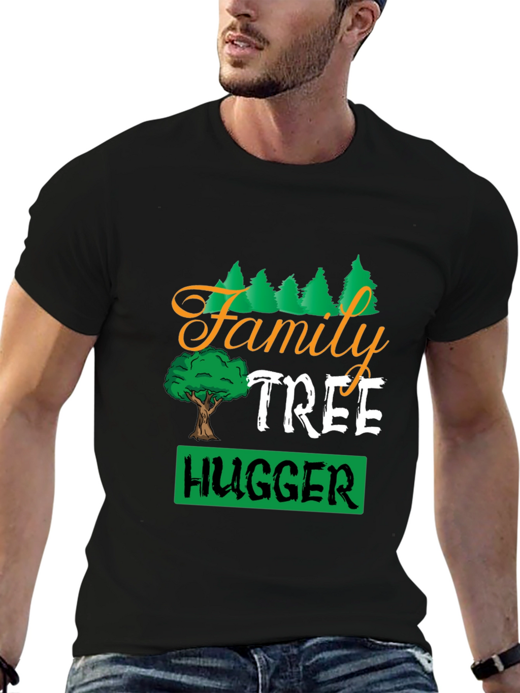 Family Tree Hugger Black T-Shirt