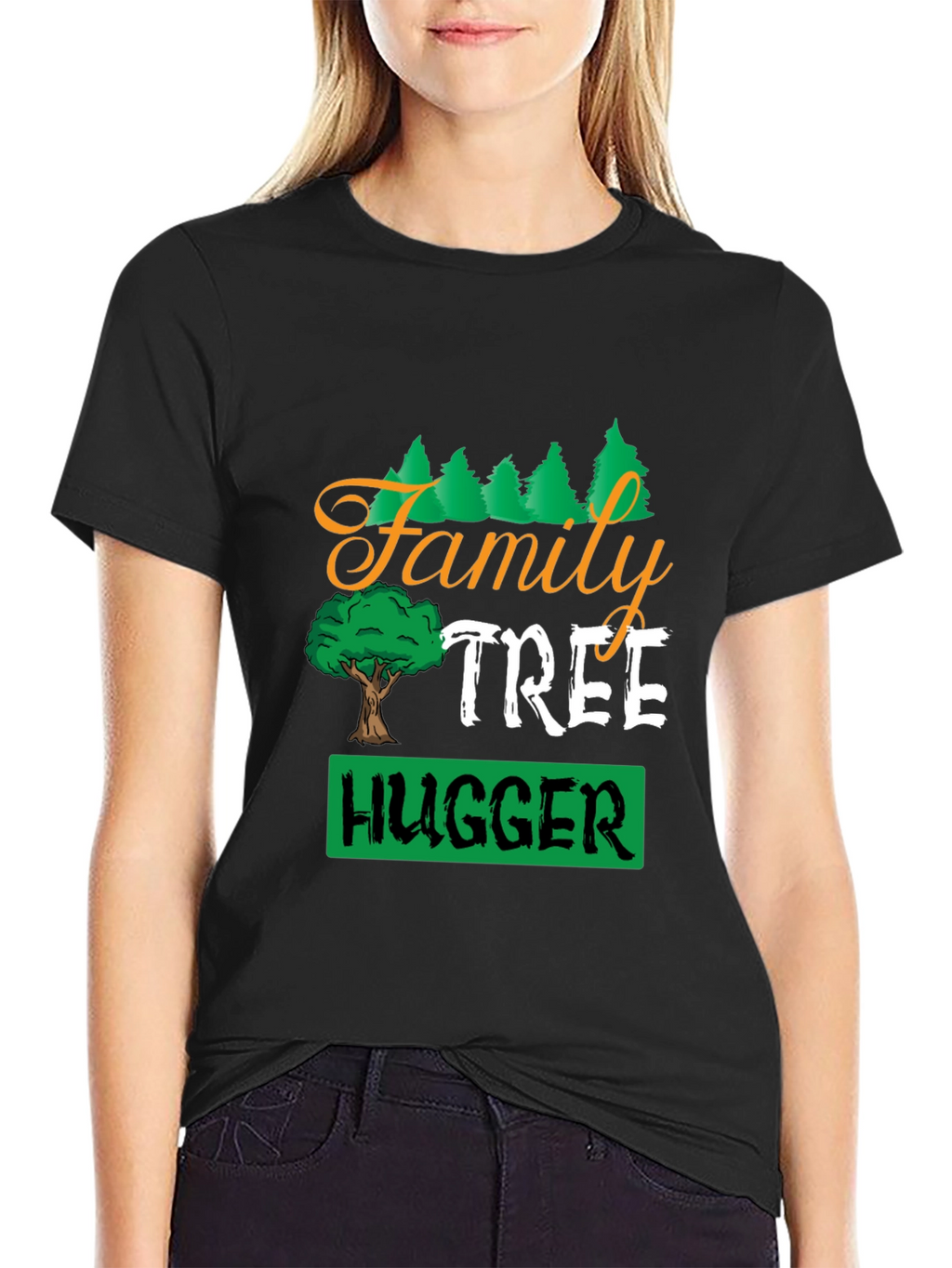 Family Tree Hugger Black T-Shirt