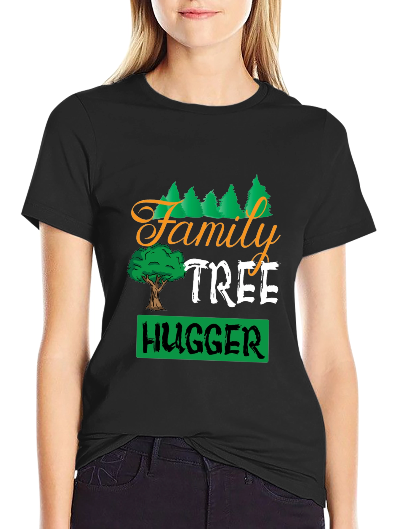 Family Tree Hugger Black T-Shirt